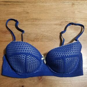 Elle Macpherson Intimates Cobalt Blue Lace Bra 32D